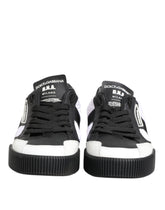 Dolce & Gabbana Black White Leather MIAMI Low Top Sneakers Shoes